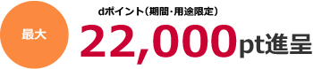 dポイント(期間・用途限定)最大22,000pt進呈
