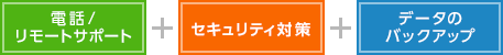 電話/リモートサポート＋セキュリティ対策＋データのバックアップ