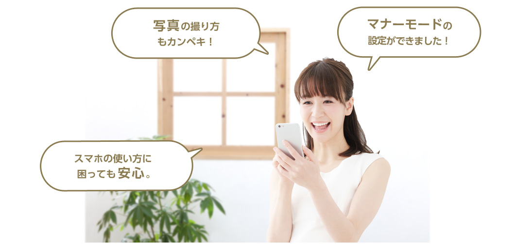 写真の撮り方がわかった! スマホが固まっちゃったけどどうしたら戻る?スマホの困った解決できた! マナーモードの設定できた!
