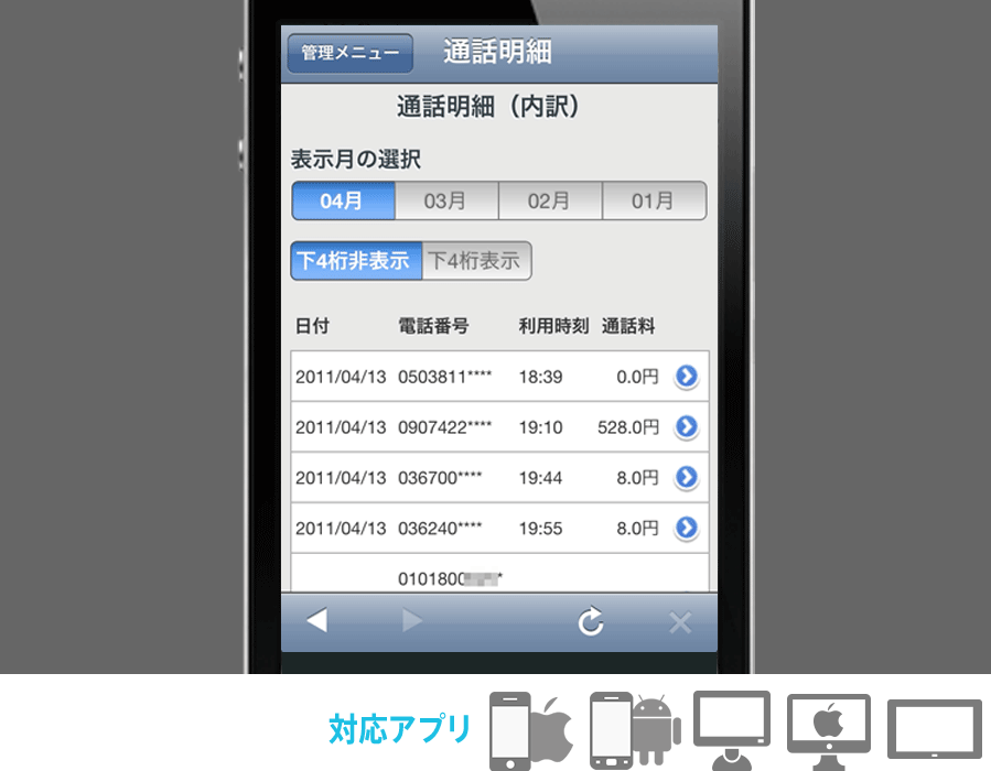 Web通話明細